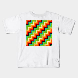 Retro Zig Zag Pattern Kids T-Shirt